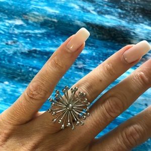 Swatch Ring size 7 - silver snowflake that spins